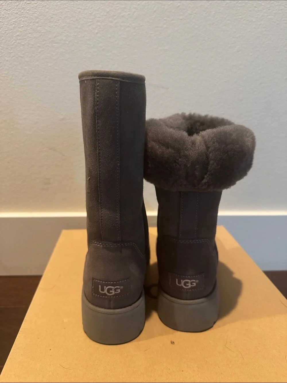 UGG Women's Grey Suede Wedge Boots